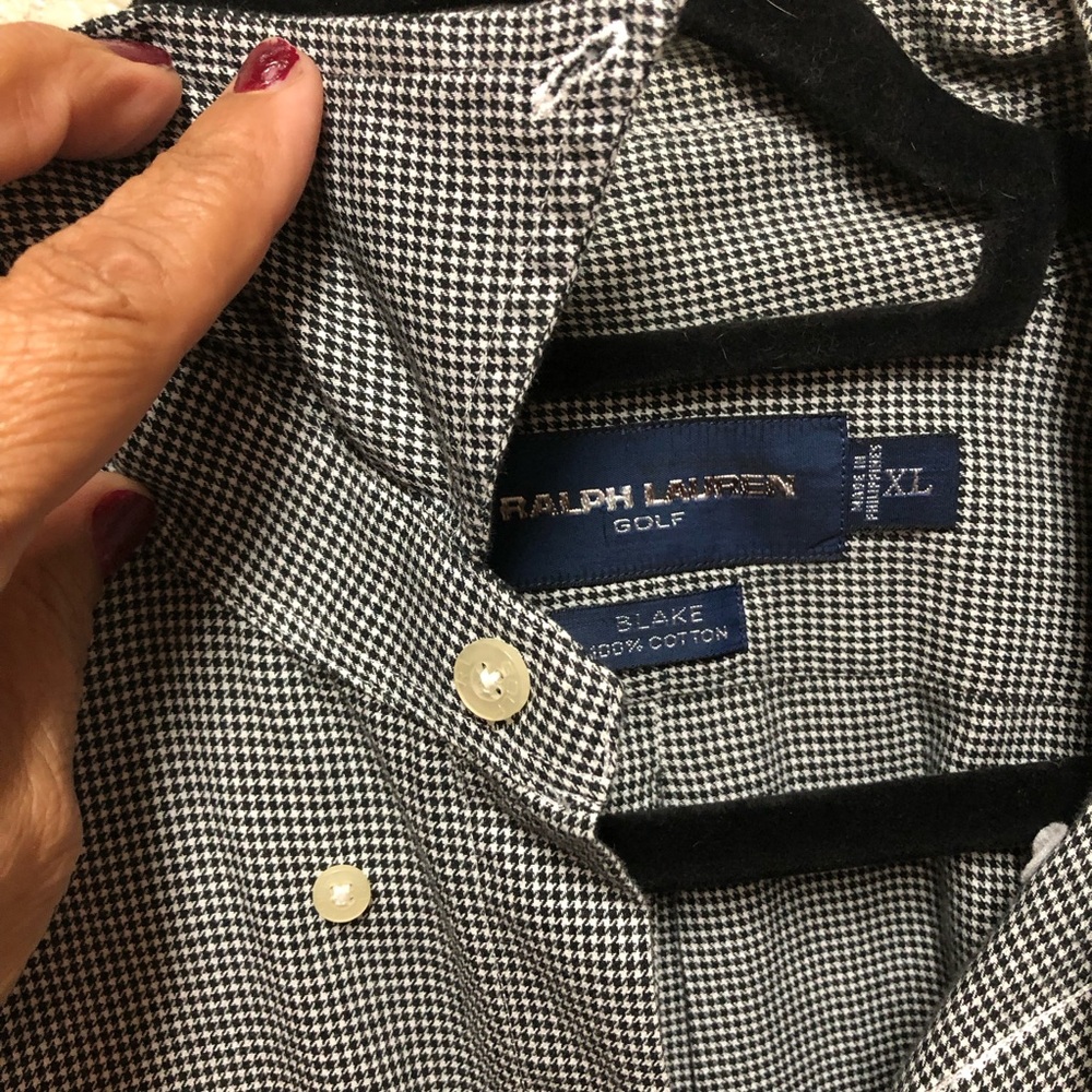 Ralph Lauren Golf Blake Black and White Checkered Shirt.Size XL 100% Cotton